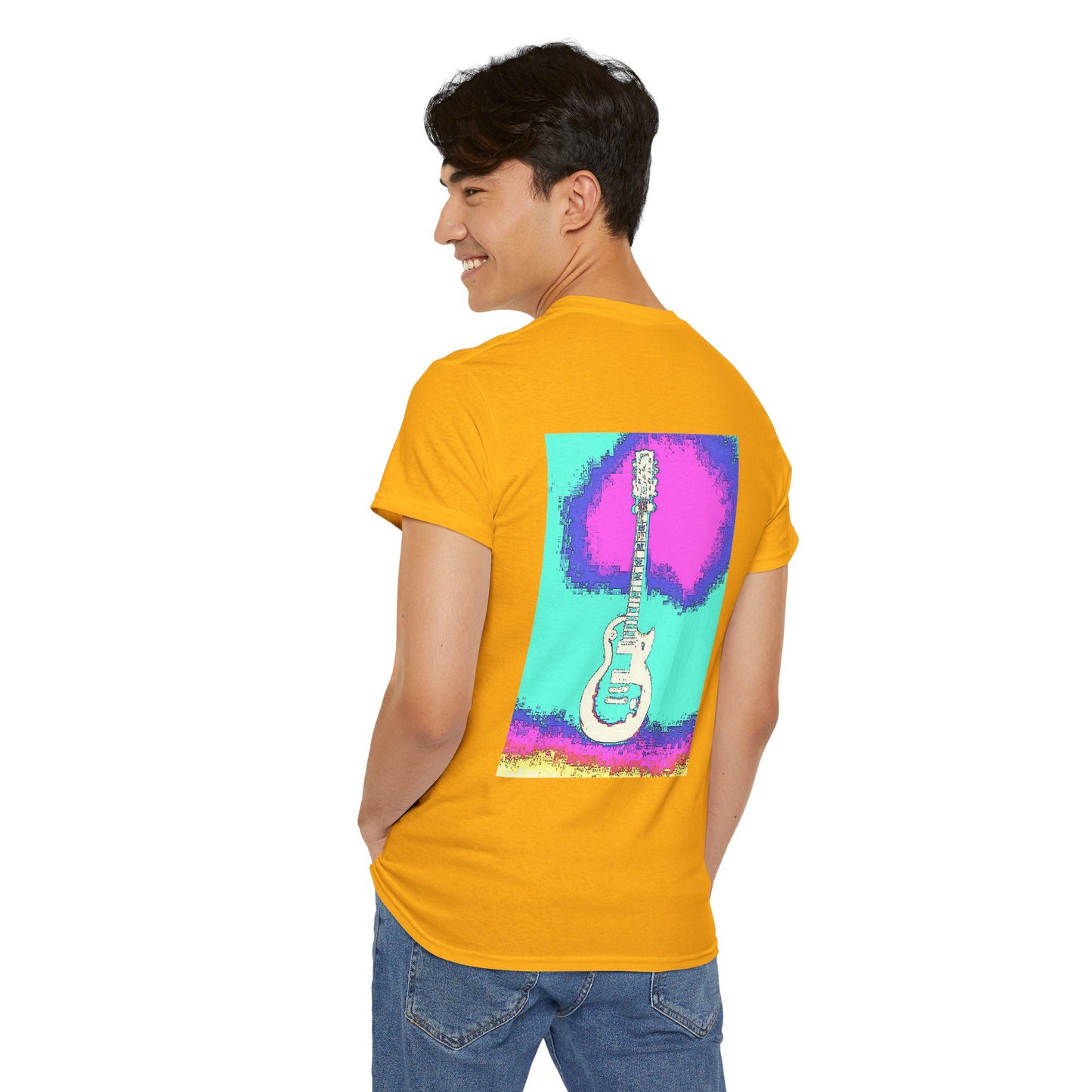Psychedelic Guitar- Amazing Unisex Heavy Cotton Short Sleeve Tee Shirts!