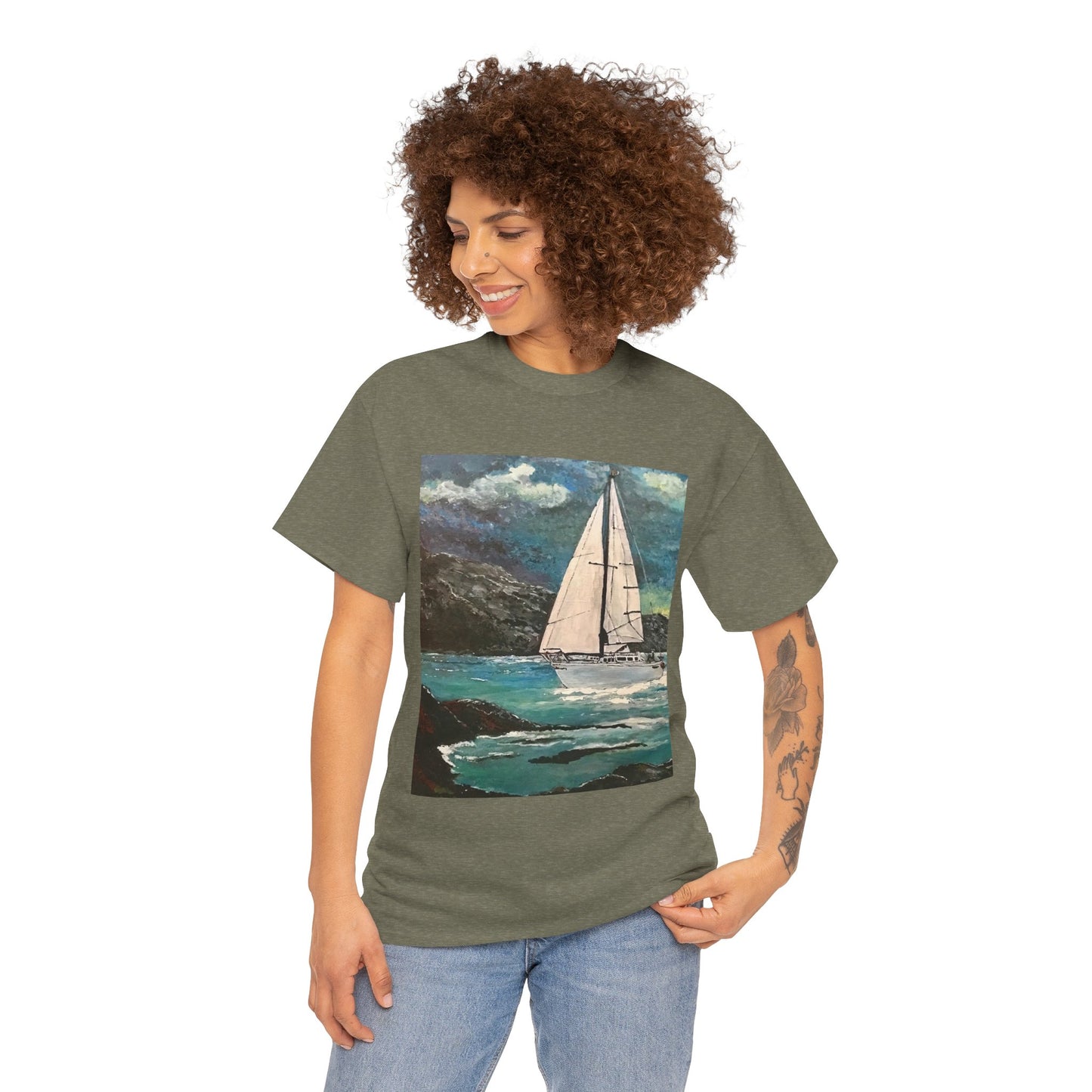 Tropical Sailing - Amazing Unisex Heavy Cotton Short Sleeve Tee Shirts!