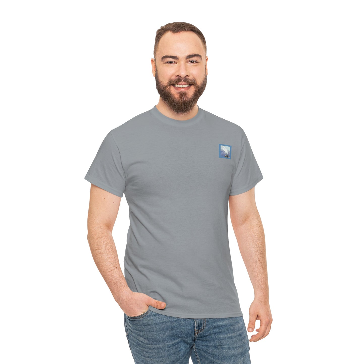 White Egret- Amazing Unisex Heavy Cotton Short Sleeve Tee Shirts!