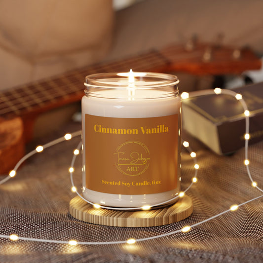 Cinnamon Vanilla- Scented Soy Candle, 9oz