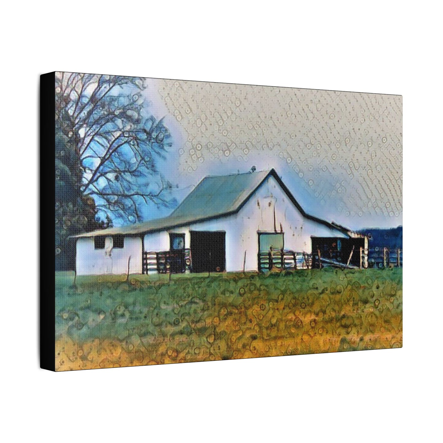 June Barn - Art- Gallery Wrapped- Satin Stretched Canvas Gallery Wraps - No Frame Needed