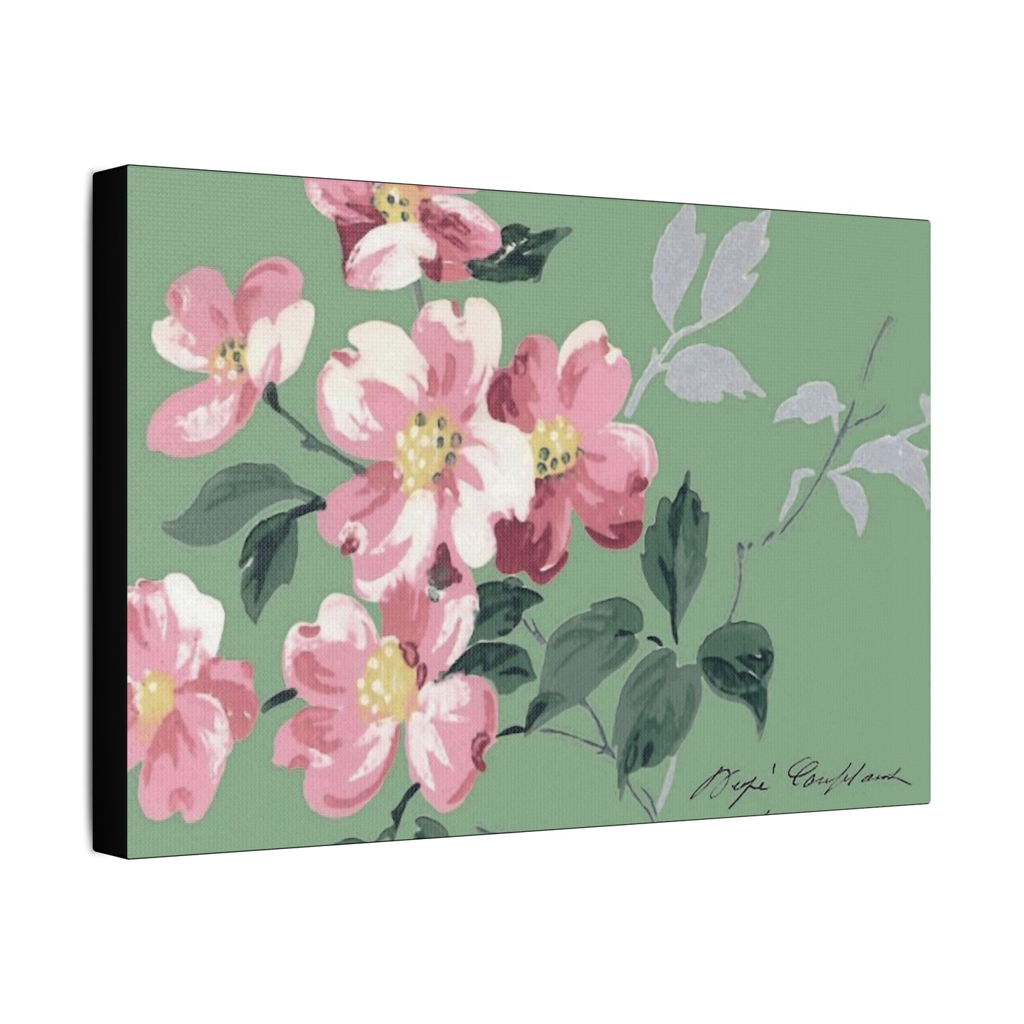 Pink Dogwood Art- Gallery Wrapped- Satin Stretched Canvas Gallery Wraps - No Frame Needed