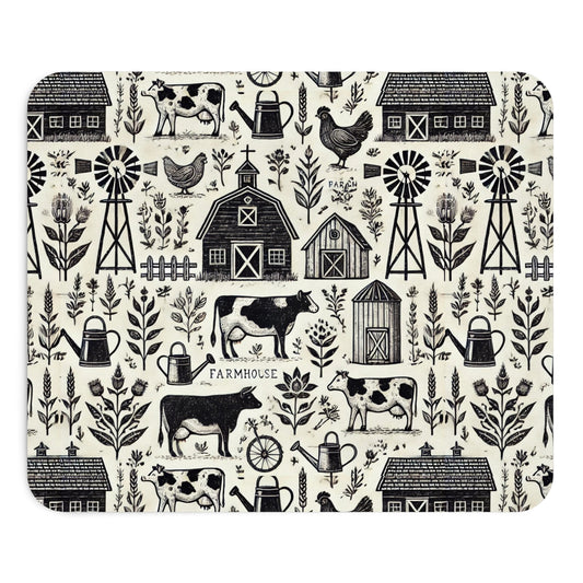Black and White Farmhouse Mousepad