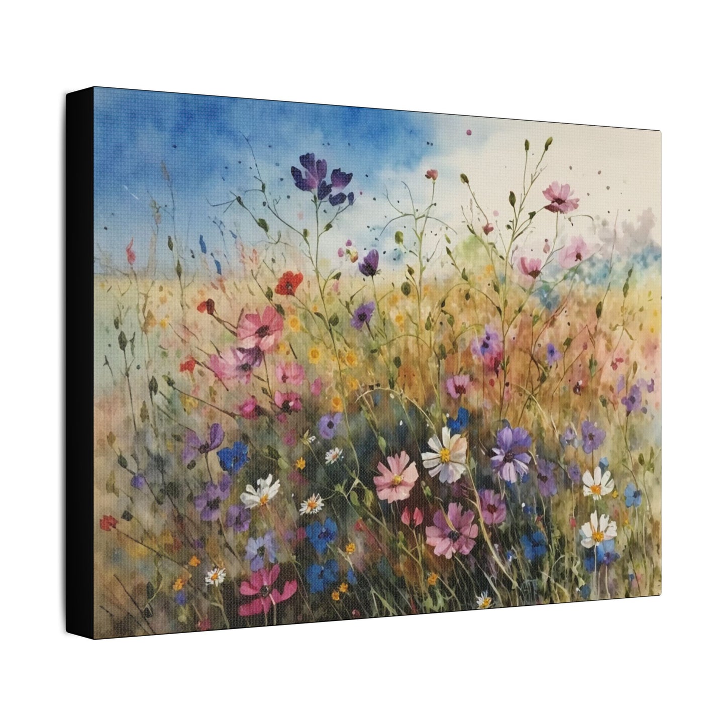 Wildflower Morning- Art- Gallery Wrapped- Satin Stretched Canvas Gallery Wraps - No Frame Needed