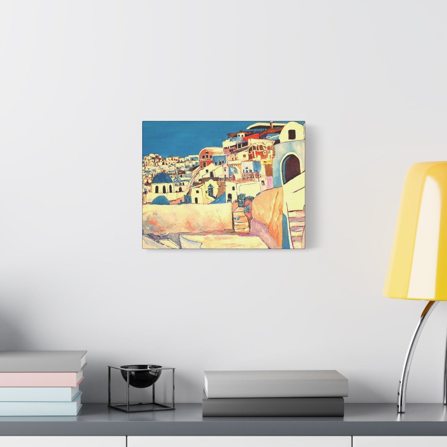 Visit Greece - Art- Gallery Wrapped- Satin Stretched Canvas Gallery Wraps - No Frame Needed