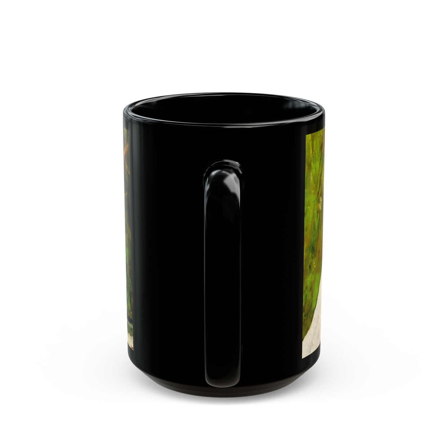 White Egret- 11 oz or 15 oz Ceramic Black Mugs