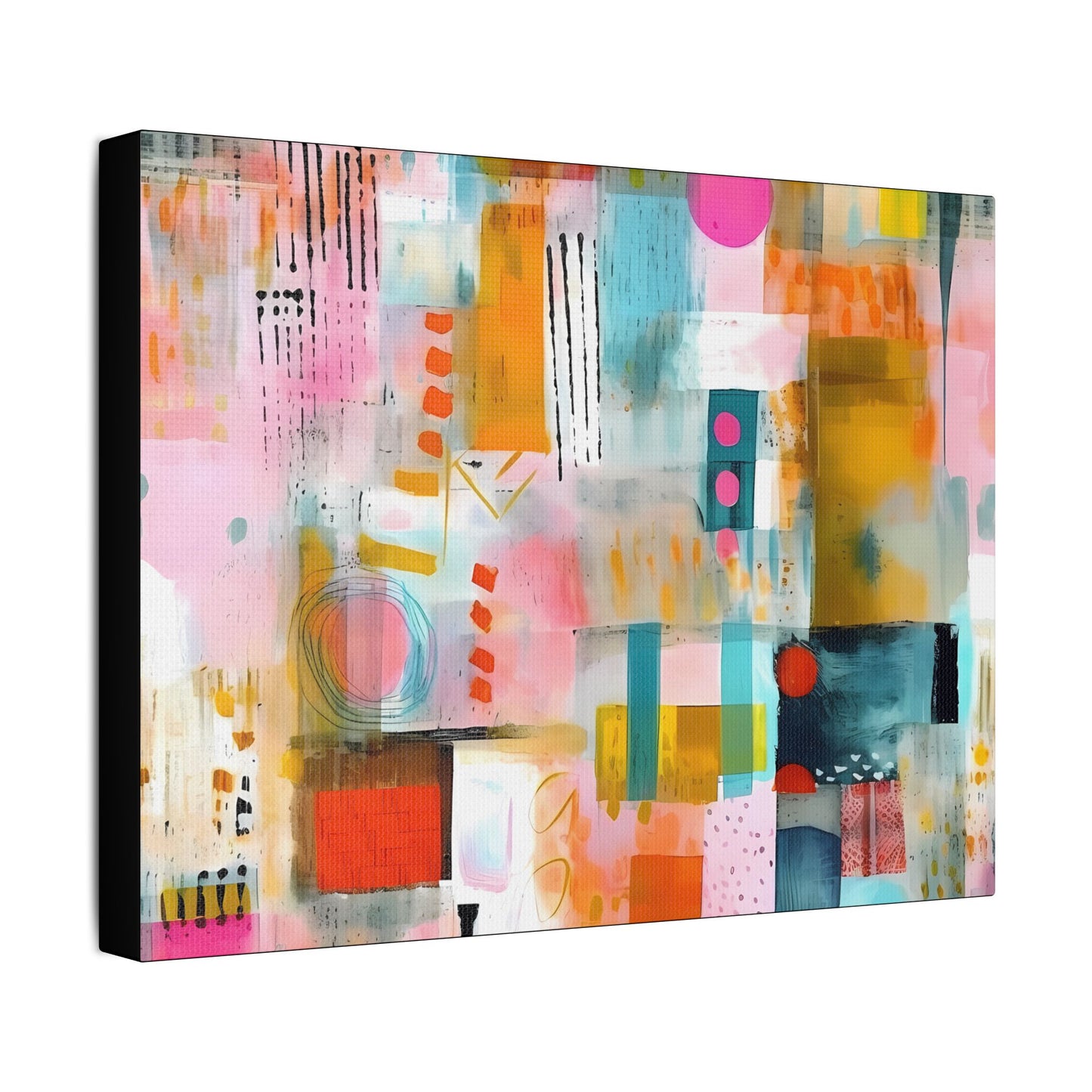 Abstract Daybreak- Art- Gallery Wrapped- Satin Stretched Canvas Gallery Wraps - No Frame Needed