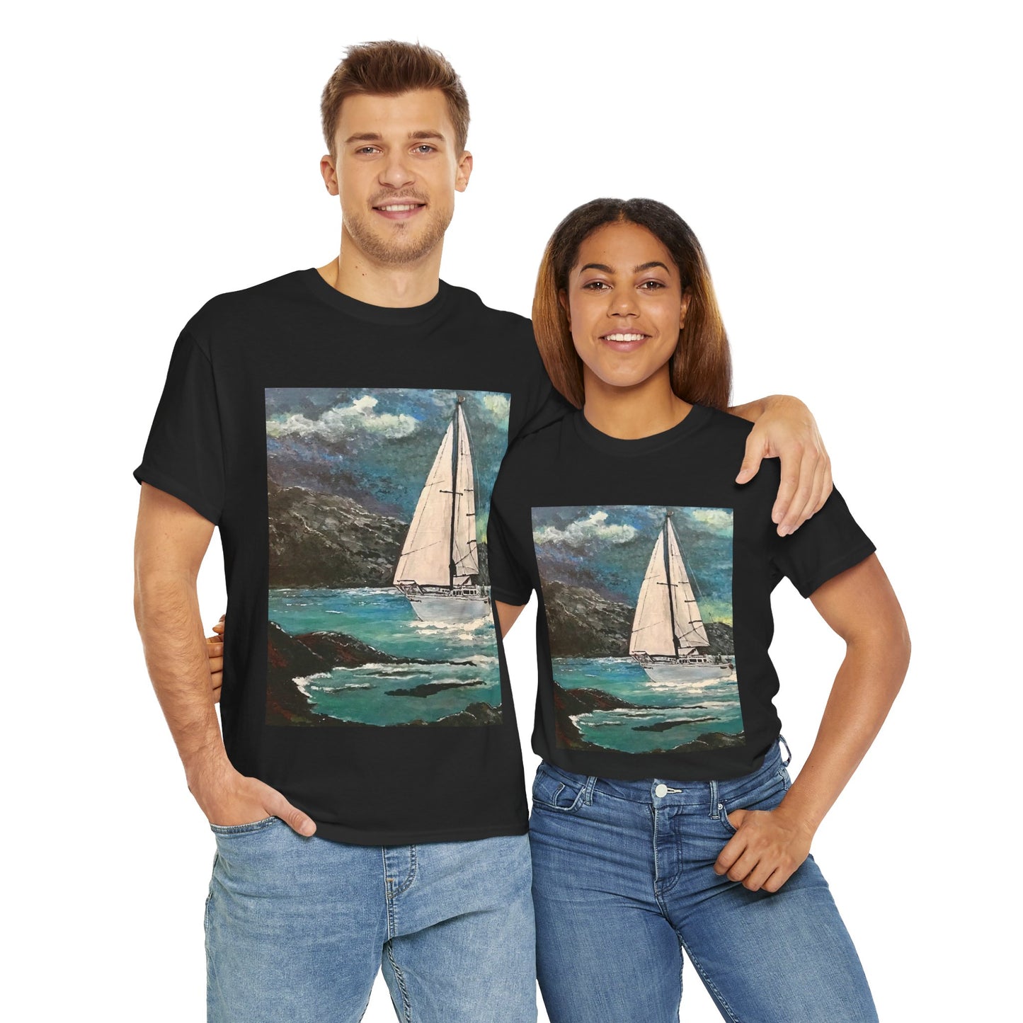 Tropical Sailing - Amazing Unisex Heavy Cotton Short Sleeve Tee Shirts!