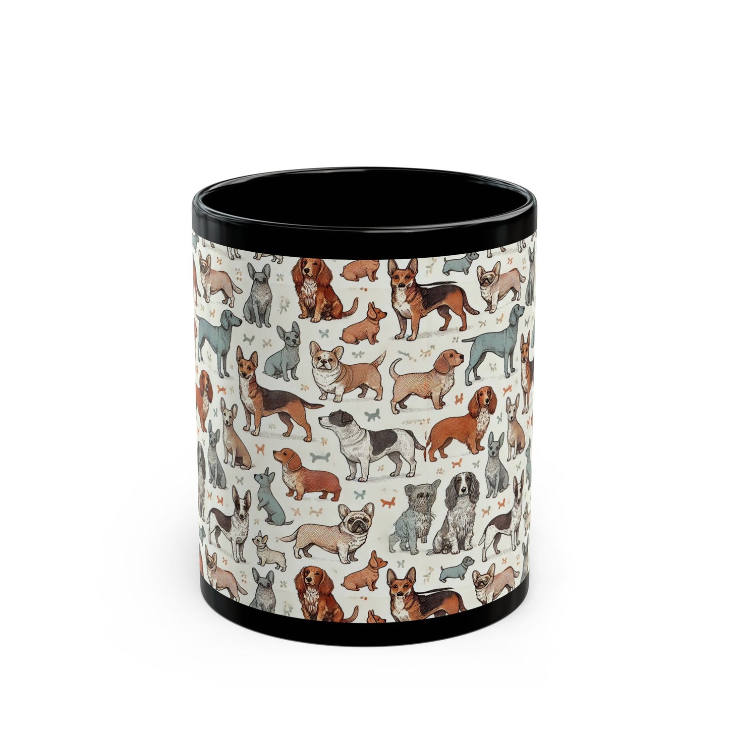Doggies- 11 oz or 15 oz Ceramic Black Mugs