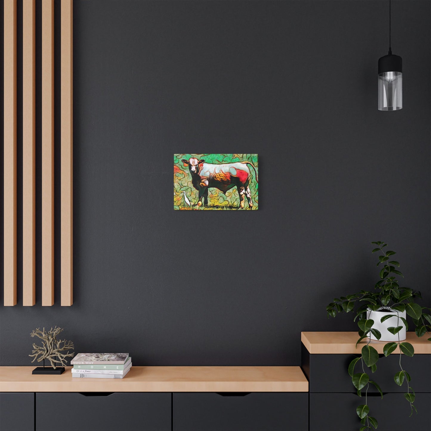 The Cow and Egert- Art- Gallery Wrapped- Satin Stretched Canvas Gallery Wraps - No Frame Needed