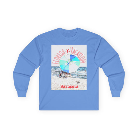 "Florida Vacation Sarasota" Long Sleeve Casual Unisex Tee Shirt