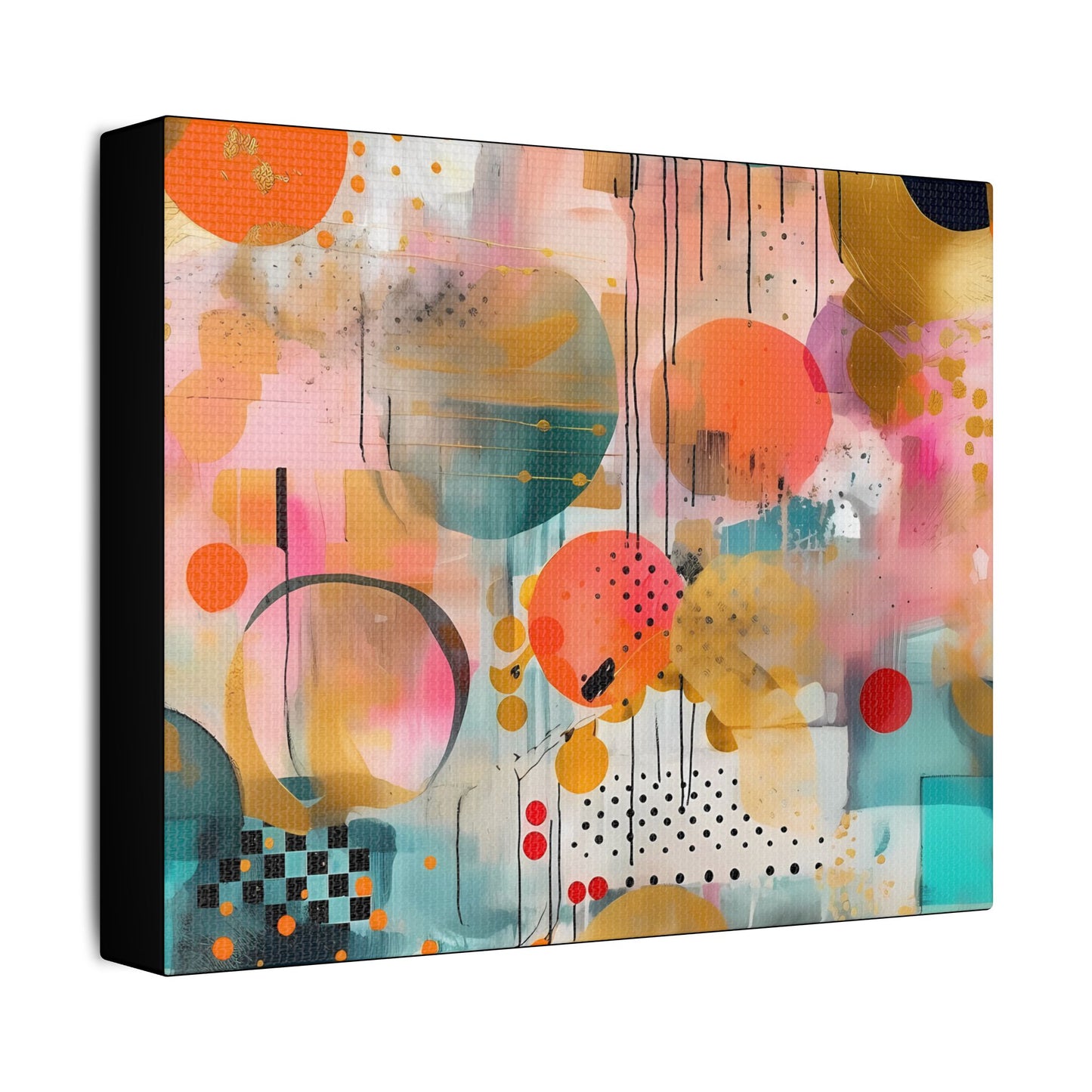 Abstract Designer Art- Gallery Wrapped- Satin Stretched Canvas Gallery Wraps - No Frame Needed