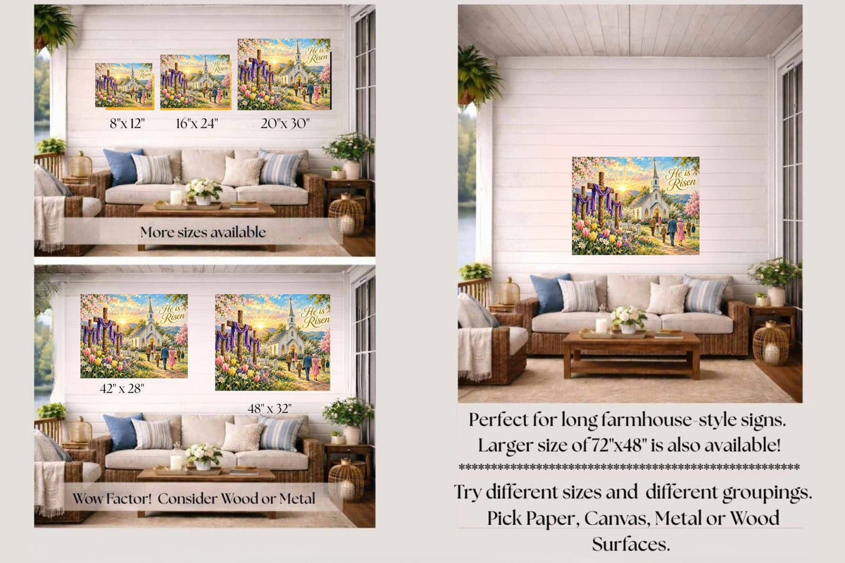 Easter Morning At the Country Church| Prints, Canvas, Wood, or Metal Art