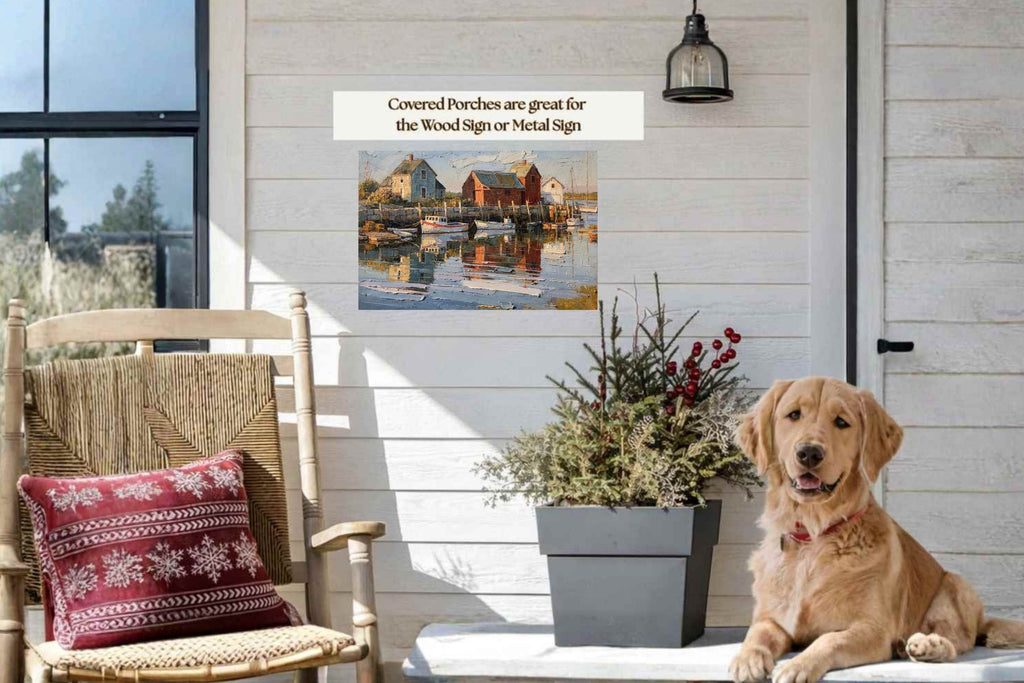 New England Boating| Coastal Homes and Ships Art| Giclee Paper- Wood- Metal- Canvas