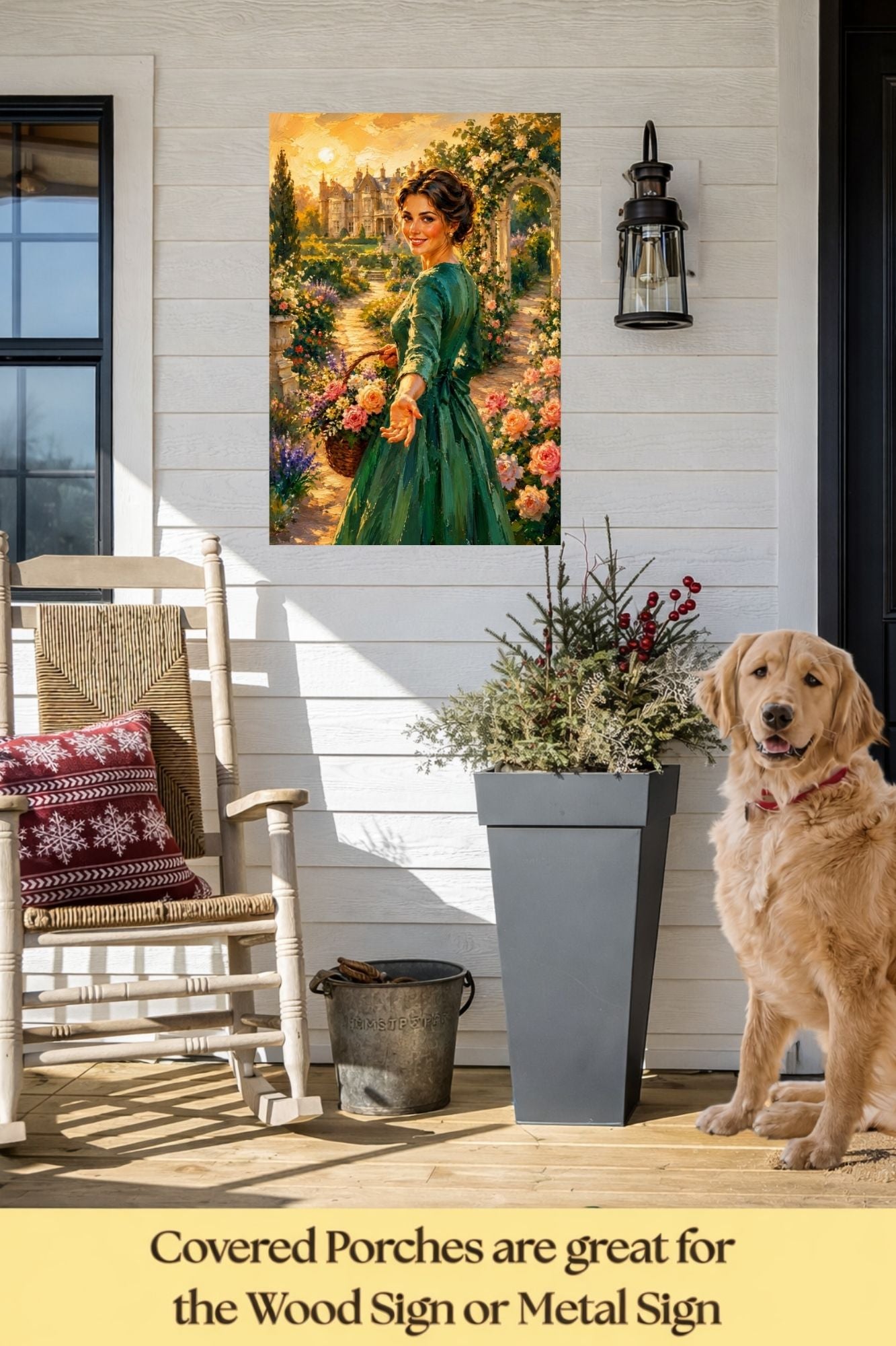 Join Me in my Garden | Romantic Garden Path | Impressionist Garden Wall Art | Giclée Paper • Wood • Metal • Canvas