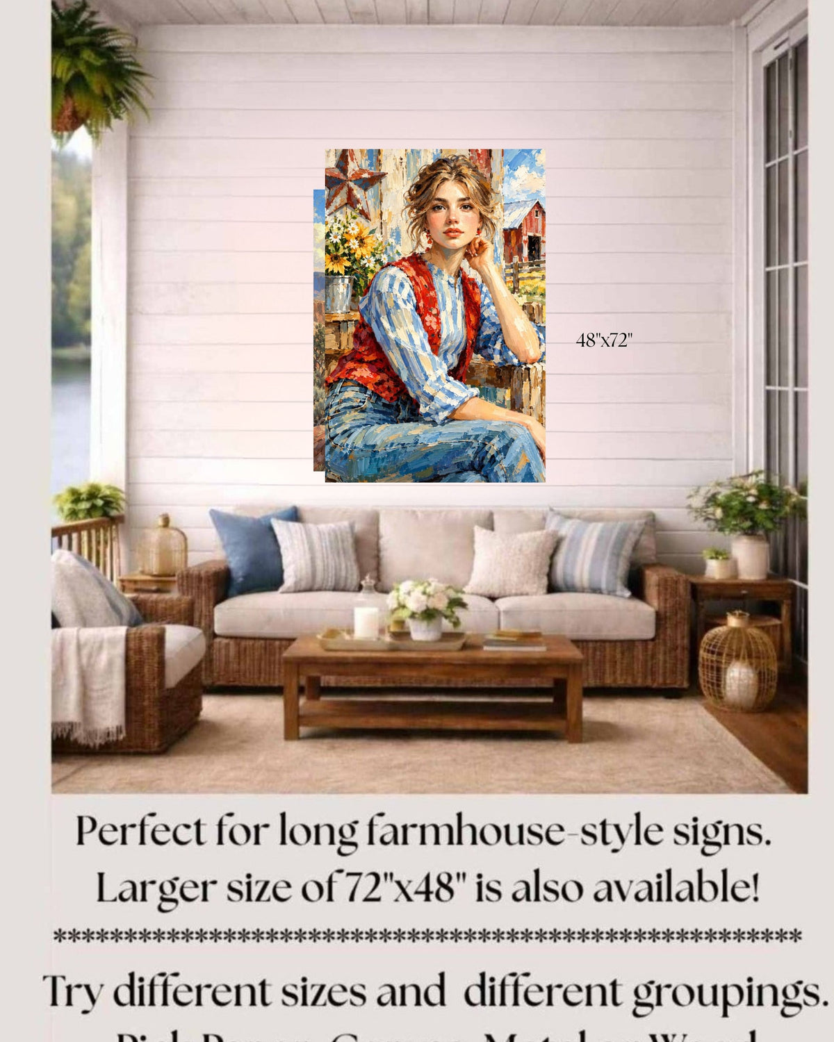 Farm Girl| |Modern Farm Art Prints, Canvas, Wood, or Metal Art