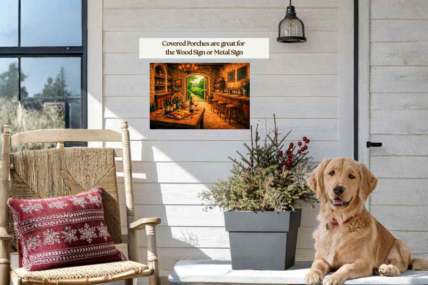 Rustic Wine Tasting Room | Wine Country Art | Giclée Paper • Canvas • Birch Wood • Metal Panels
