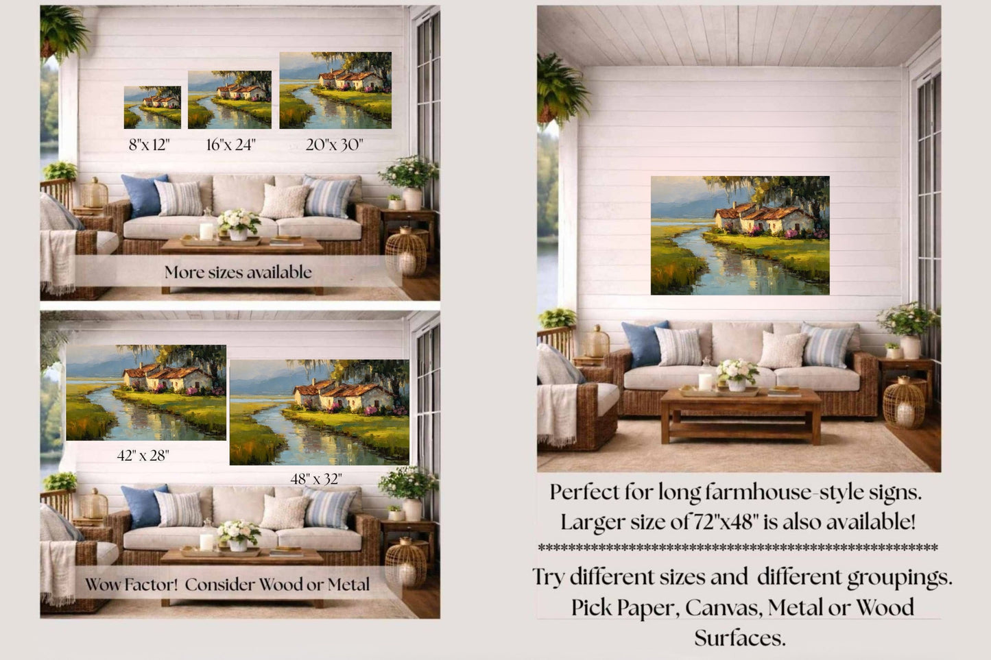 Spanish Moss Cottage |Impressionist Print| Lowcountry Marsh Print| Southern Coastal Wall Art| Giclée on Canvas, Wood, Metal & Fine Art Paper
