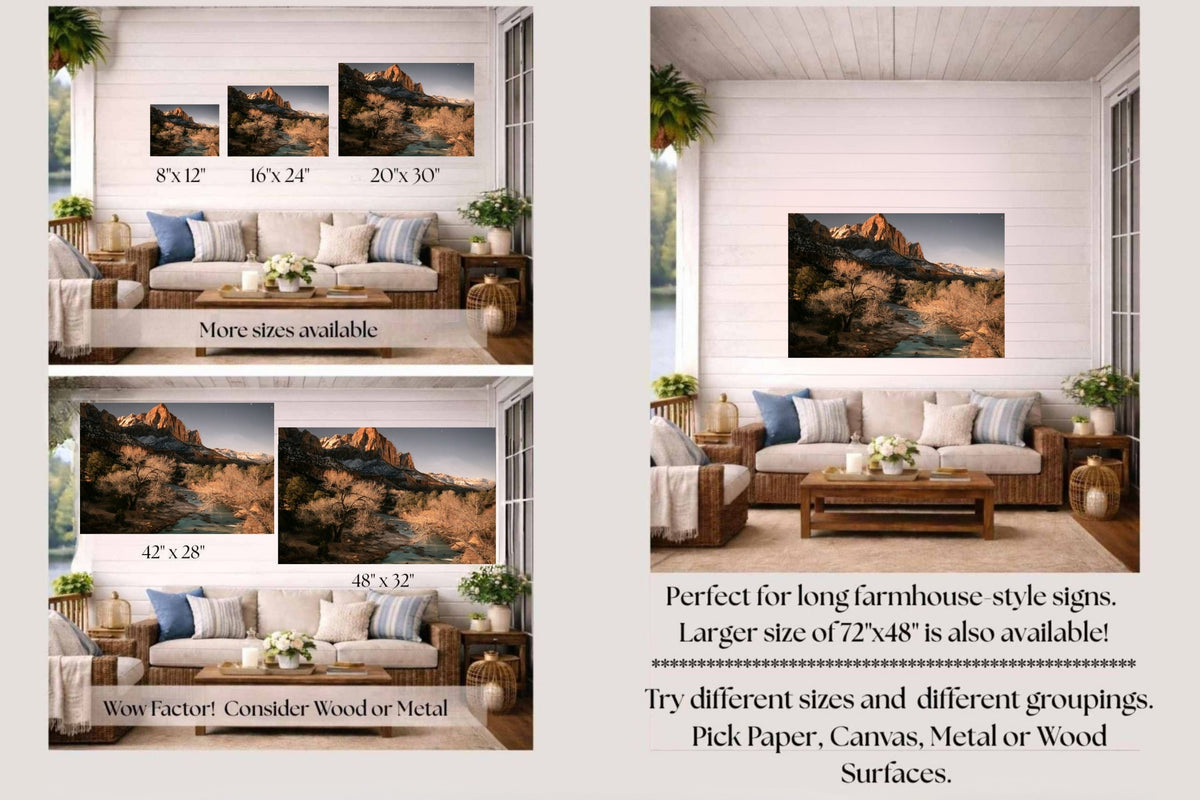 Last Light in Utah | Impressionist Mountain & River Landscape | Giclée Paper • Wood • Metal • Canvas