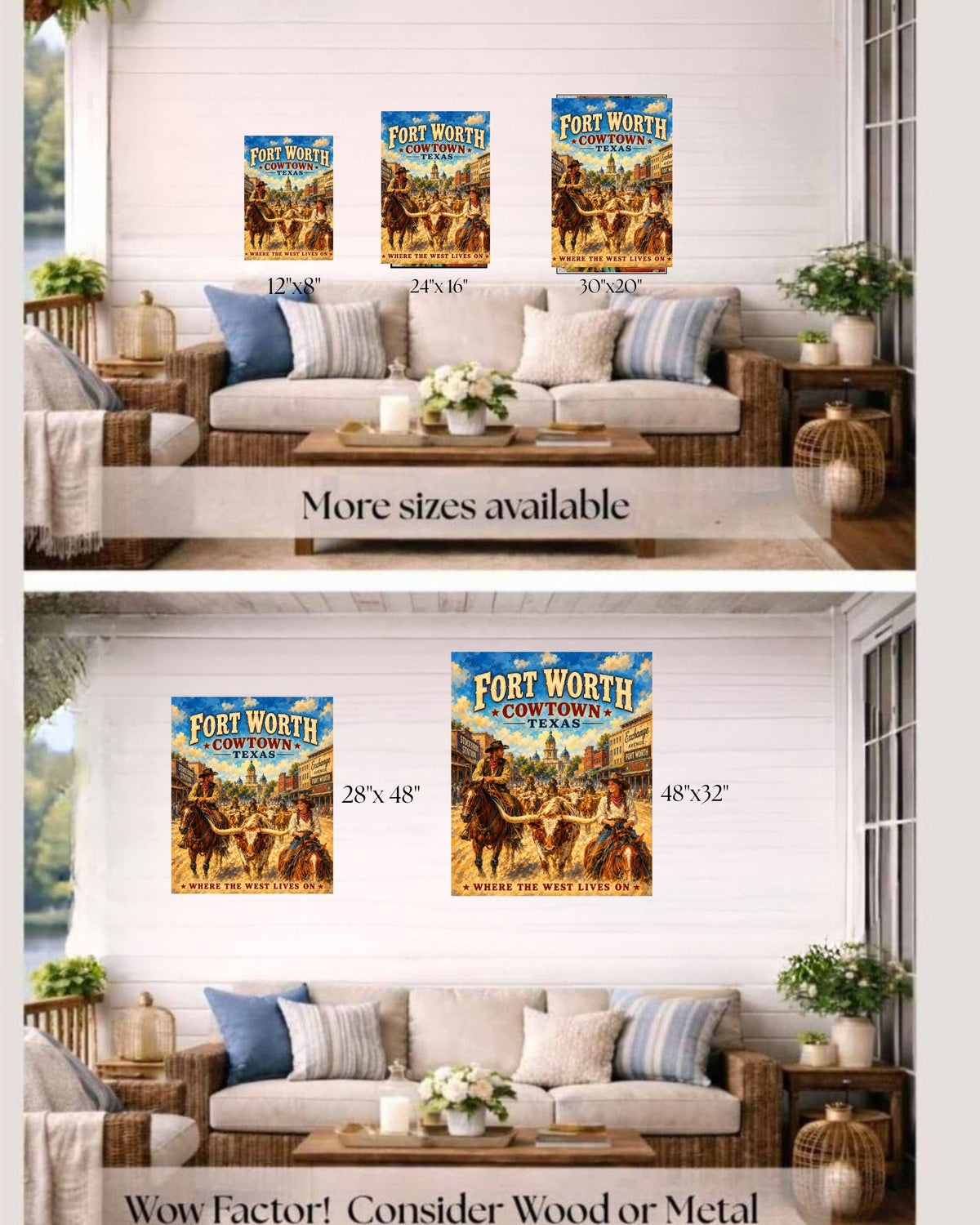 Where The West Lives On-Ft Worth Texas| Prints Canvas Wood Or Metal Art