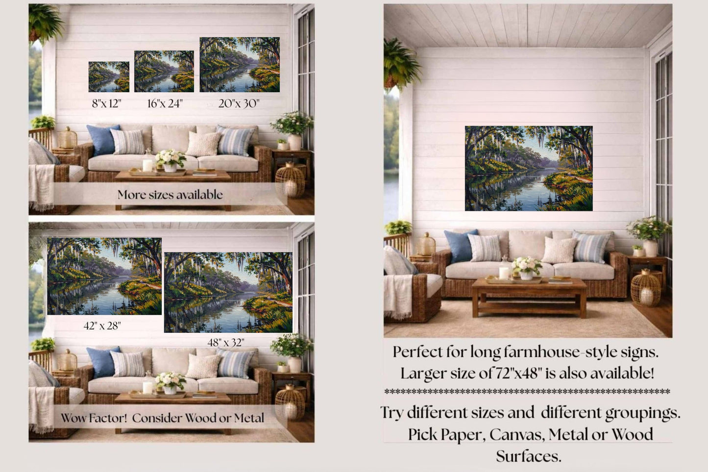 Old Florida River - Life In Tropical Area| Stream Art | Giclee Paper- Wood- Metal- Canvas