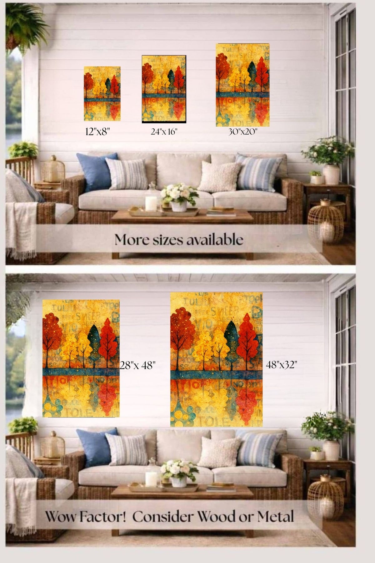 Autumn Rhythm | Mid Century Modern Fall Trees | Abstract Autumn Art | Giclée Paper • Wood • Metal • Canvas