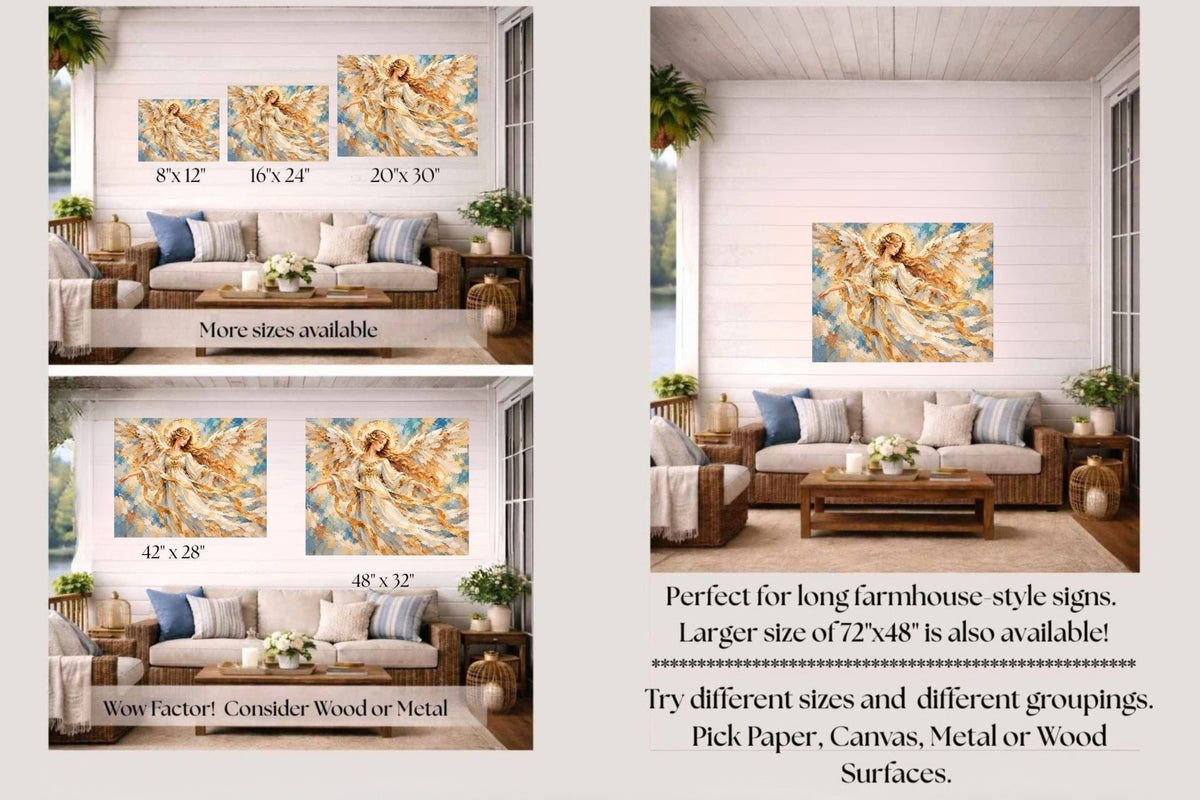 Heavens Golden Messenger | Angel Art | Prints Canvas Wood Or Metal Art
