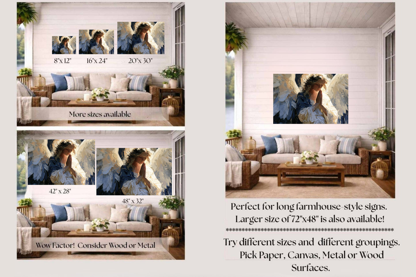 The Prayer Of An Angel | Praying Angel Art | Christian Wall Decor | Inspirational Faith Art