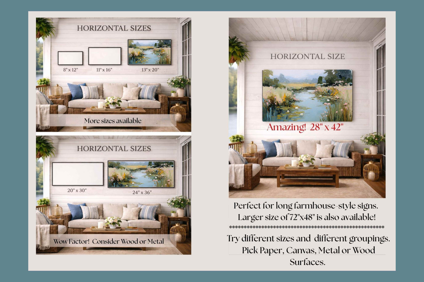 The Lily Pond – Impressionist Water Garden Painting, Lily Pad Pond Wall Art, Giclee Paper- Wood- Metal- Canvas