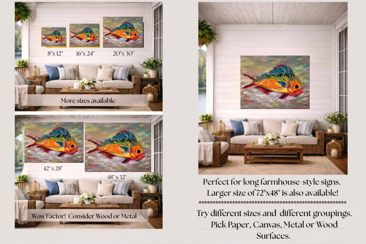 The Fish That Got Away. Ocean Art Giclee Paper- Wood- Metal- Canvas