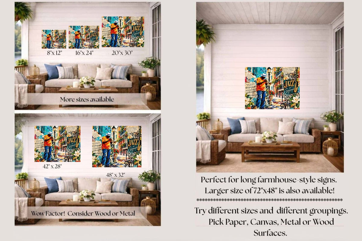 Savannah Jazz & Southern Soul | Vintage Music Collage Art | Giclée Paper • Wood • Metal • Canvas