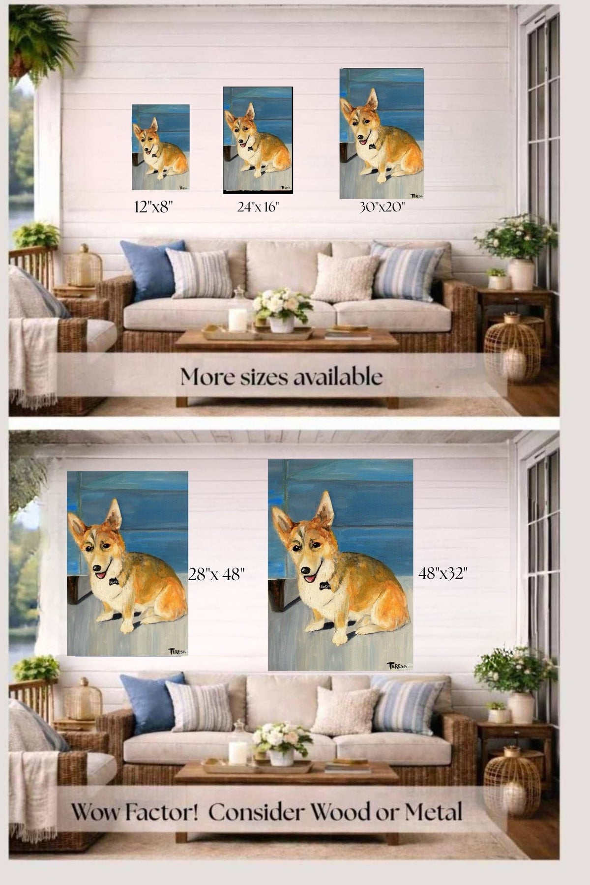 Welsh Corgi Dog | Country Farm Animal Art | Original Painting Print | Giclée Paper • Canvas • Wood • Metal