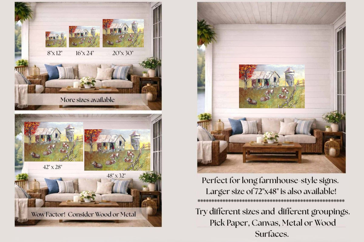 The Shack| Cattle-Animal-Farm| Prints, Canvas, Wood, or Metal Art