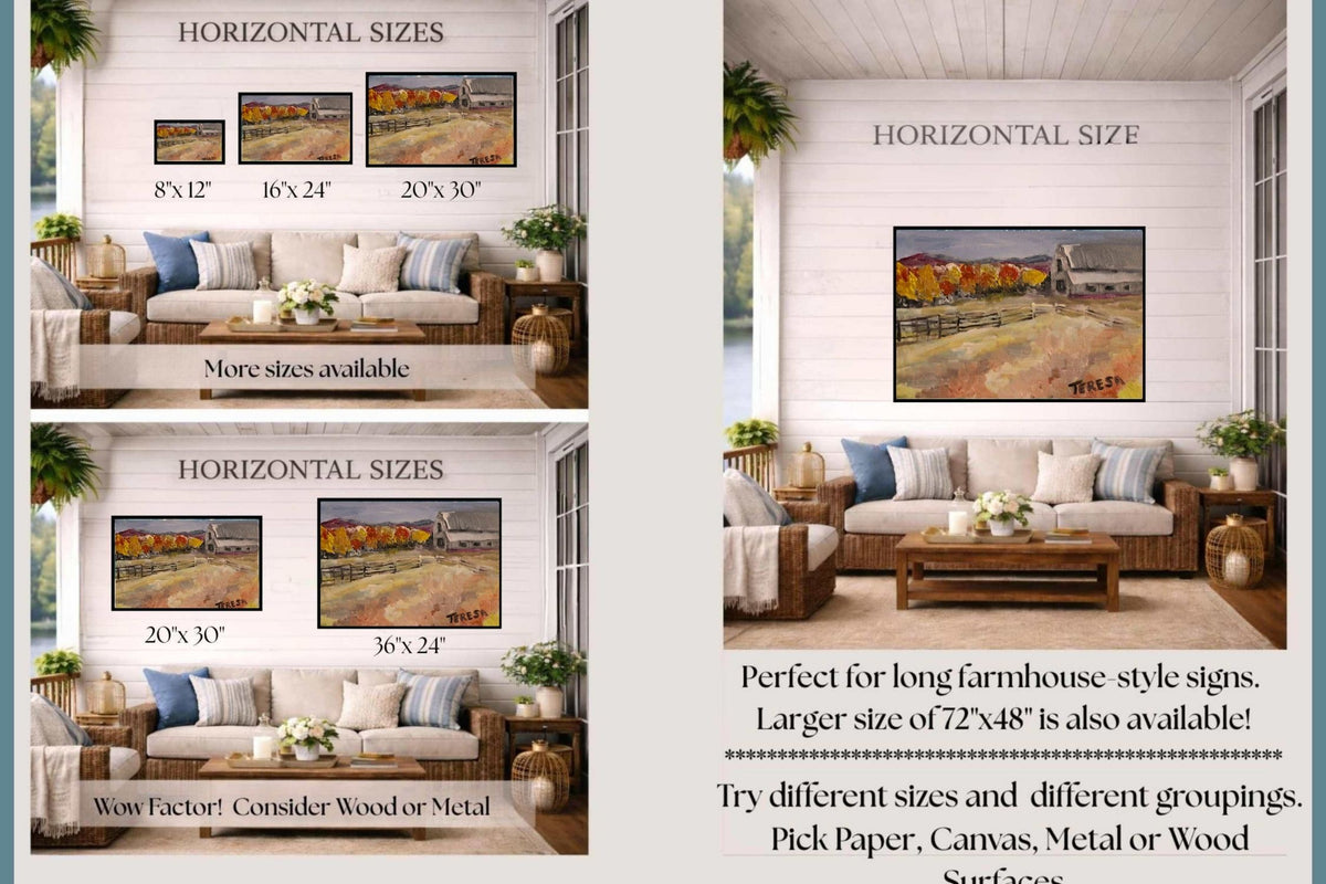 Harvest Farm- Giclee Paper- Wood- Metal- Canvas