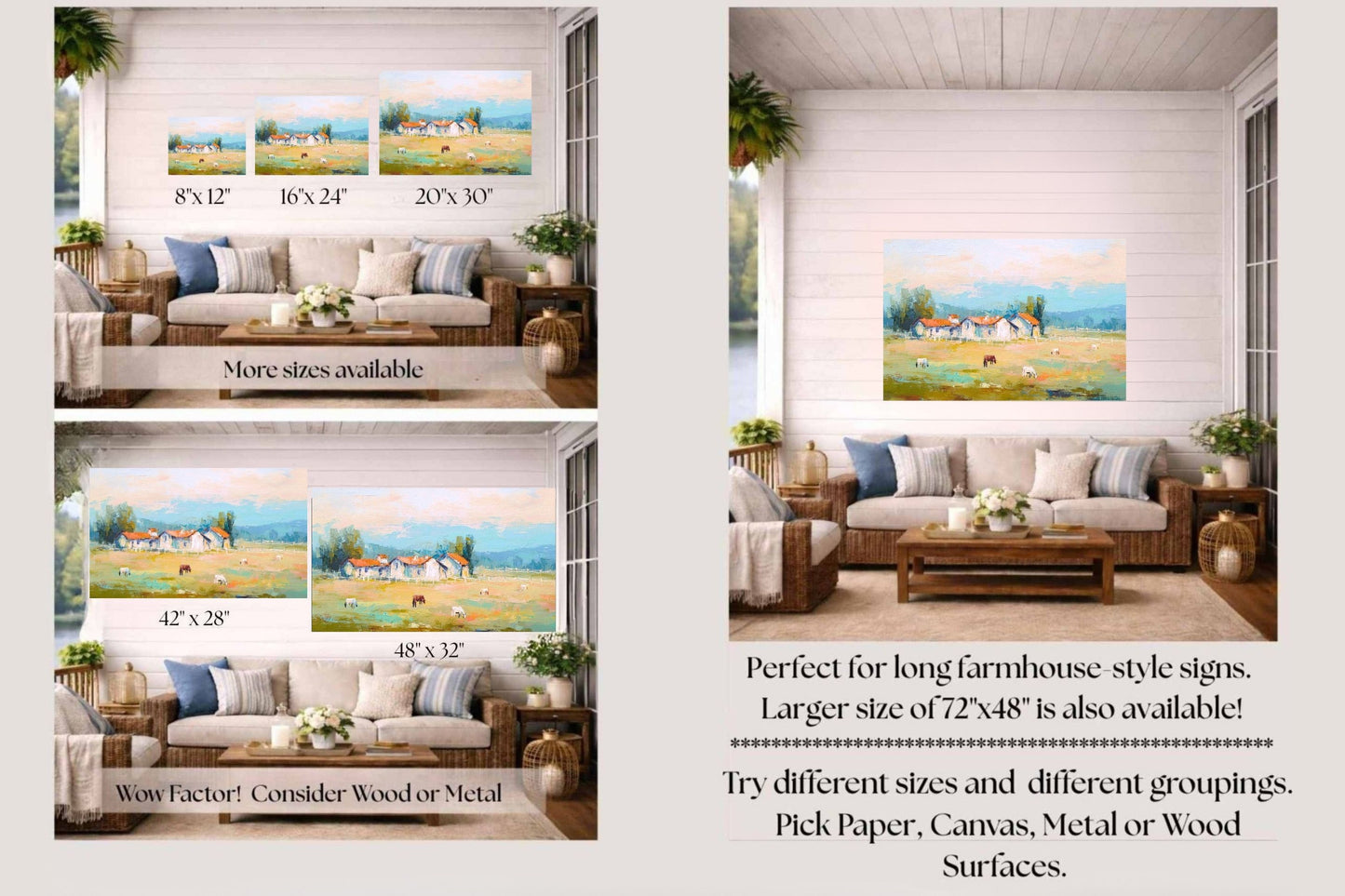 Tuscan Horse Farm at Dusk| Equestrian Print |Impressionist Art| Landscape Print| Giclée on Canvas, Wood, Metal, Fine Art Paper