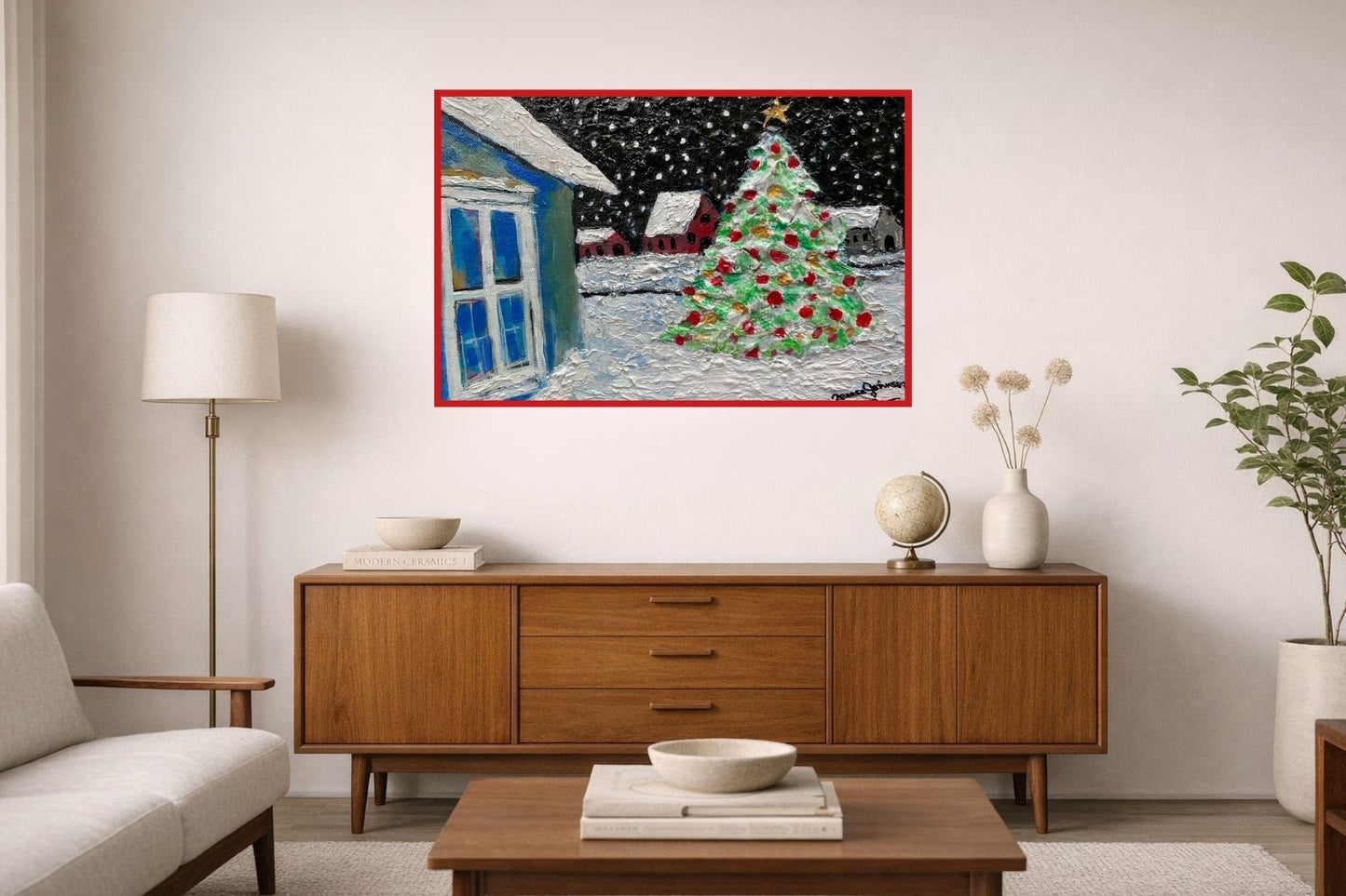 Country Christmas Morning| Merry Christmas| Vintage Style Art| Giclee Paper- Wood- Metal- Canvas