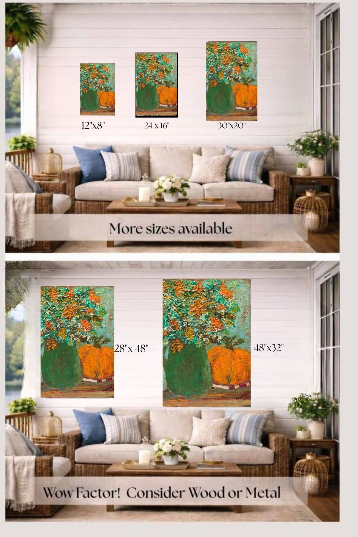 Autumn Wildflower Bouquet-Giclee Paper- Wood- Metal- Canvas