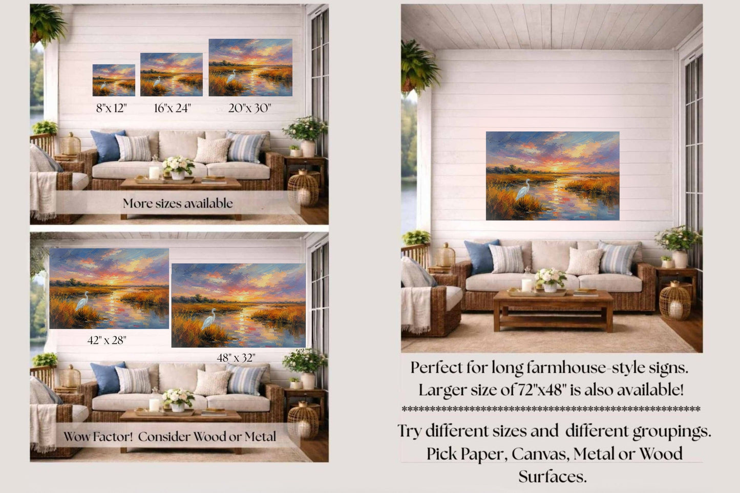 White Egret among the Reeds |Coastal Print| Shores Art | Florida River |Life in Tropical Area| Stream Art |Giclee Paper- Wood- Metal- Canvas