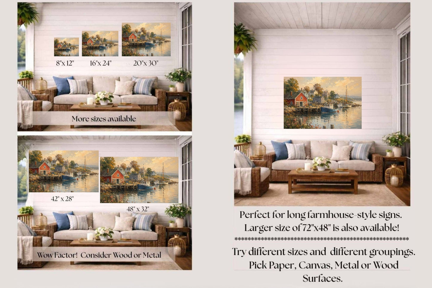 Coastal Harbor at Golden Hour | New England Print| Harbor Wall Print | Fishing Boat Coastal Decor | Canvas Wood Metal Giclee Print
