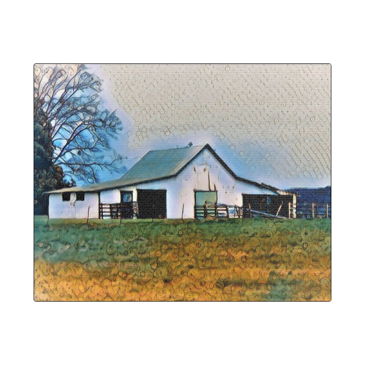 June Barn - Art- Gallery Wrapped- Satin Stretched Canvas Gallery Wraps - No Frame Needed