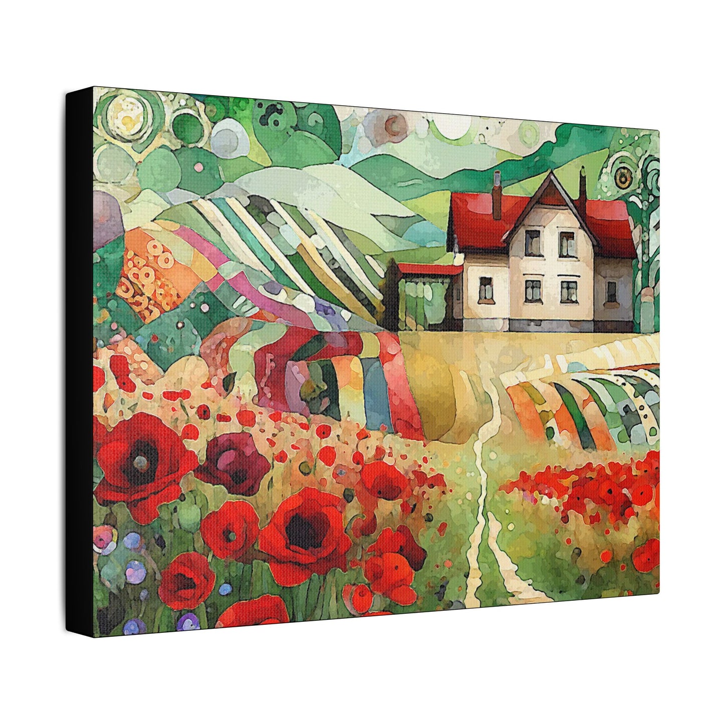 Poppy Hill House- Art- Gallery Wrapped- Satin Stretched Canvas Gallery Wraps - No Frame Needed