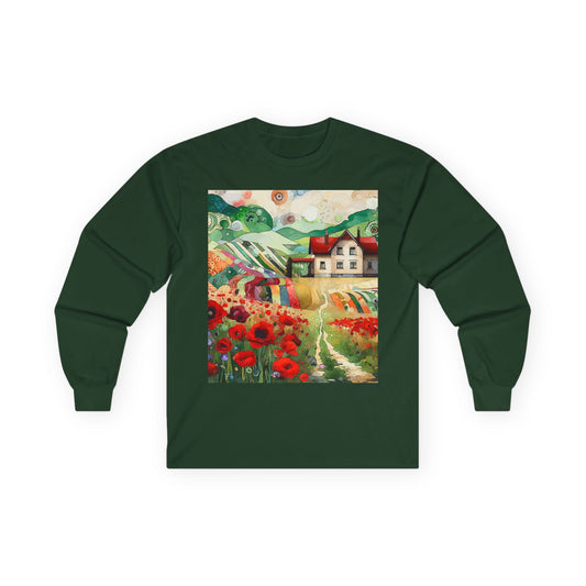"Poppy Hill House" Long Sleeve Casual Unisex Tee Shirt