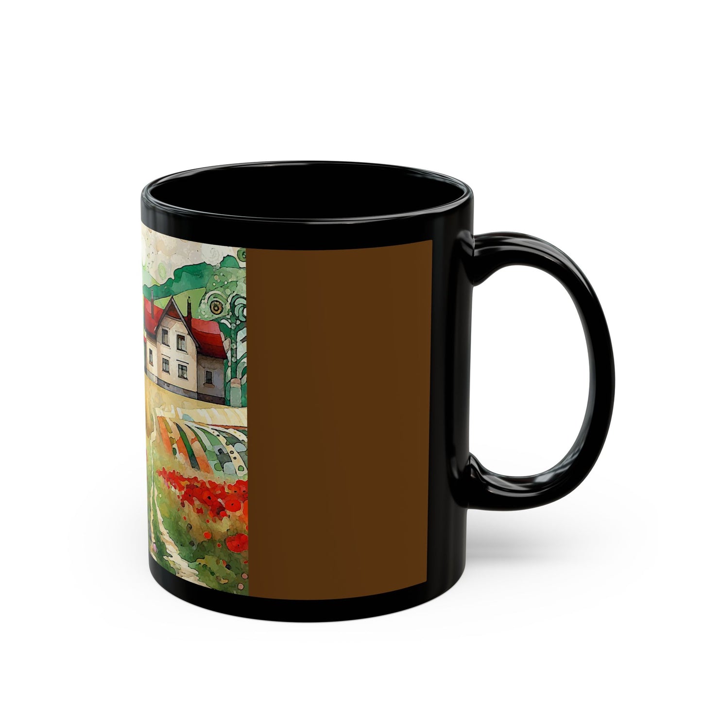 Poppy Hill House - 11 oz or 15 oz Ceramic Black Mugs