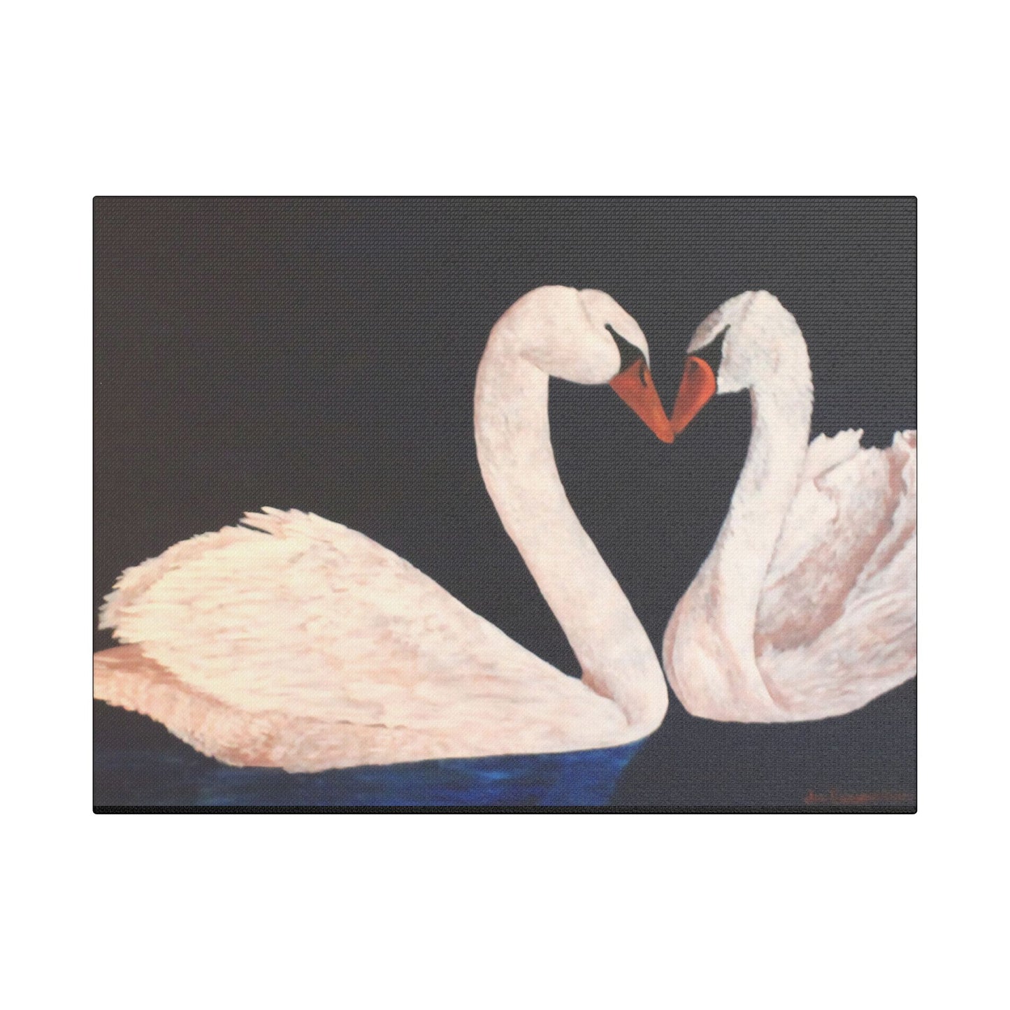 Peaceful Swans- Art- Gallery Wrapped- Satin Stretched Canvas Gallery Wraps - No Frame Needed