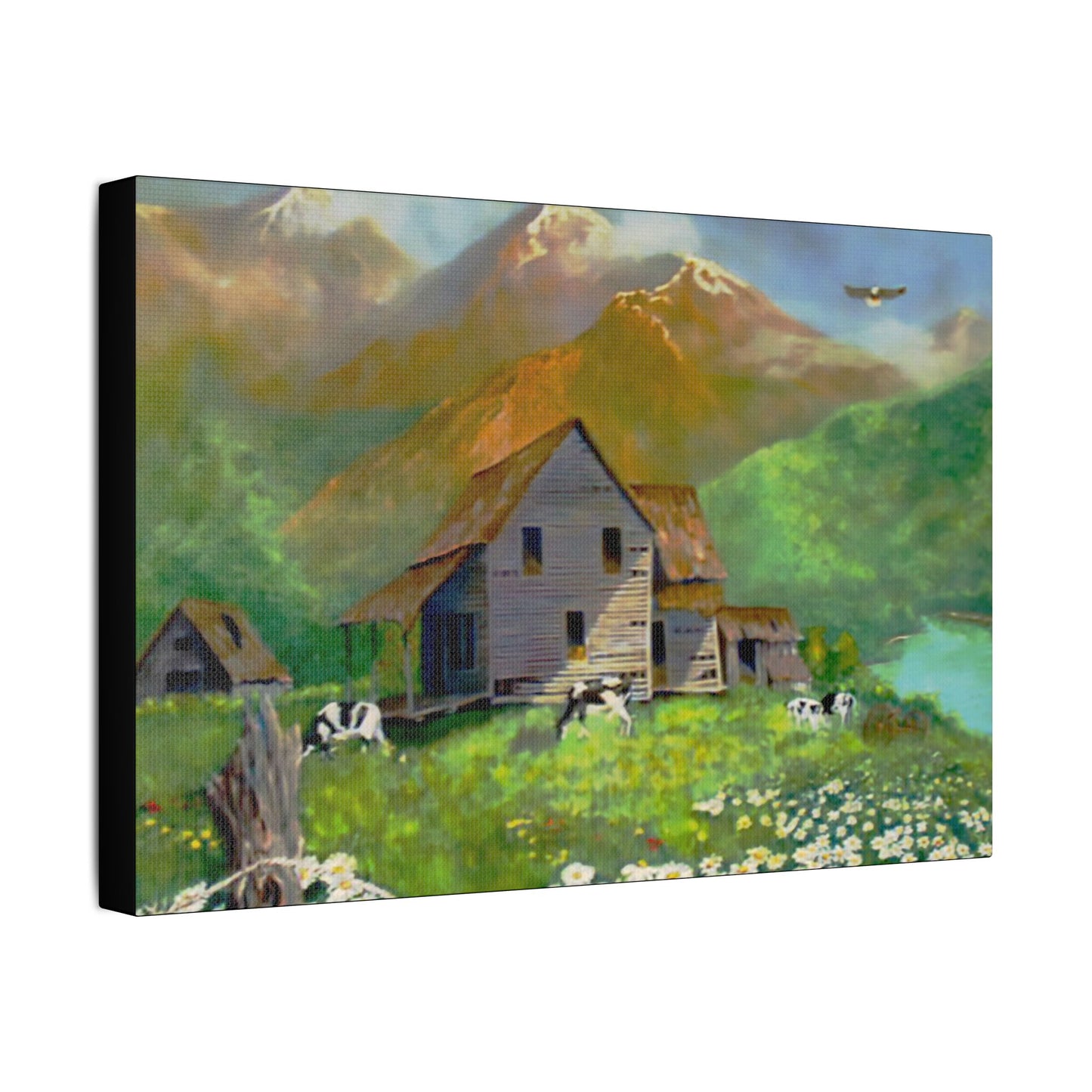 The Cows- Art- Gallery Wrapped- Satin Stretched Canvas Gallery Wraps - No Frame Needed