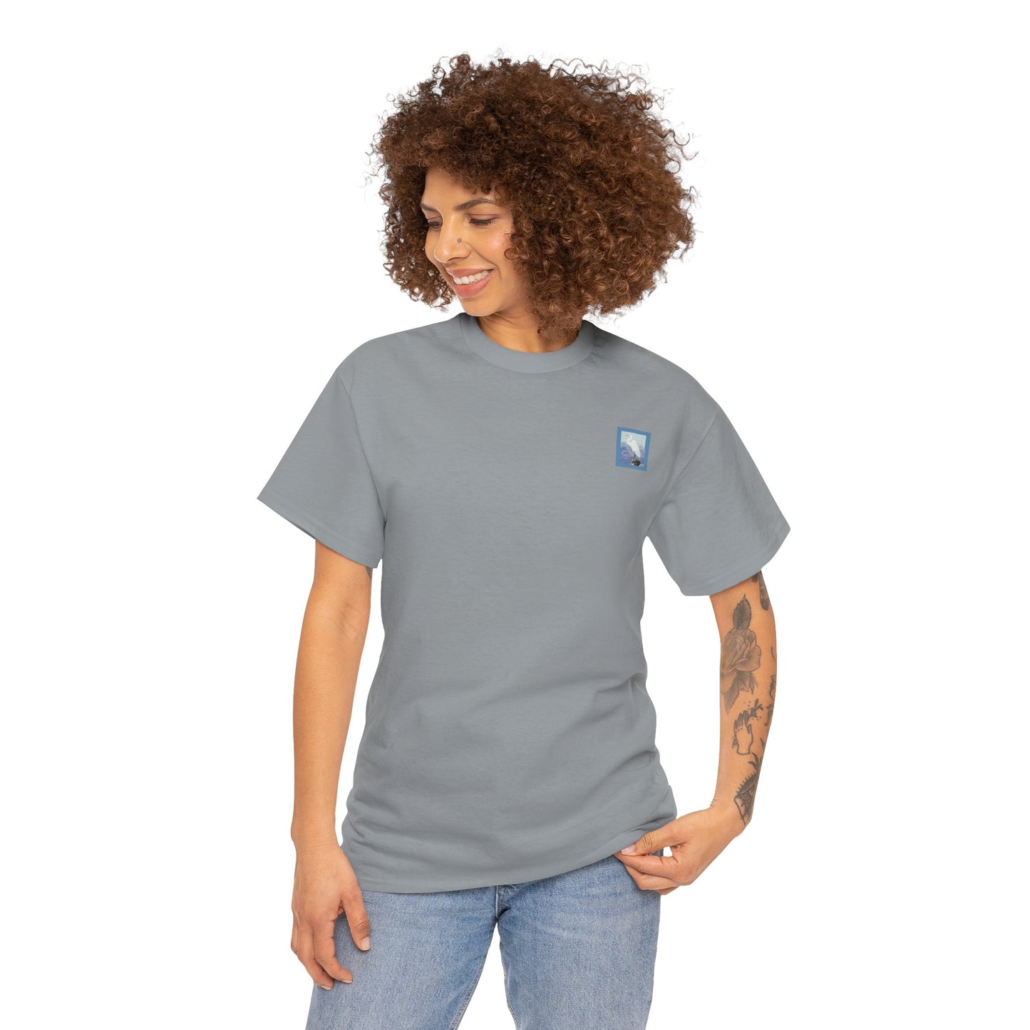 White Egret- Amazing Unisex Heavy Cotton Short Sleeve Tee Shirts!