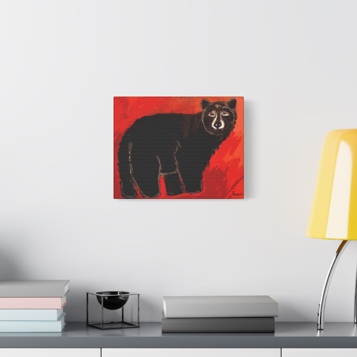 Black Bear- Art- Gallery Wrapped- Satin Stretched Canvas Gallery Wraps - No Frame Needed