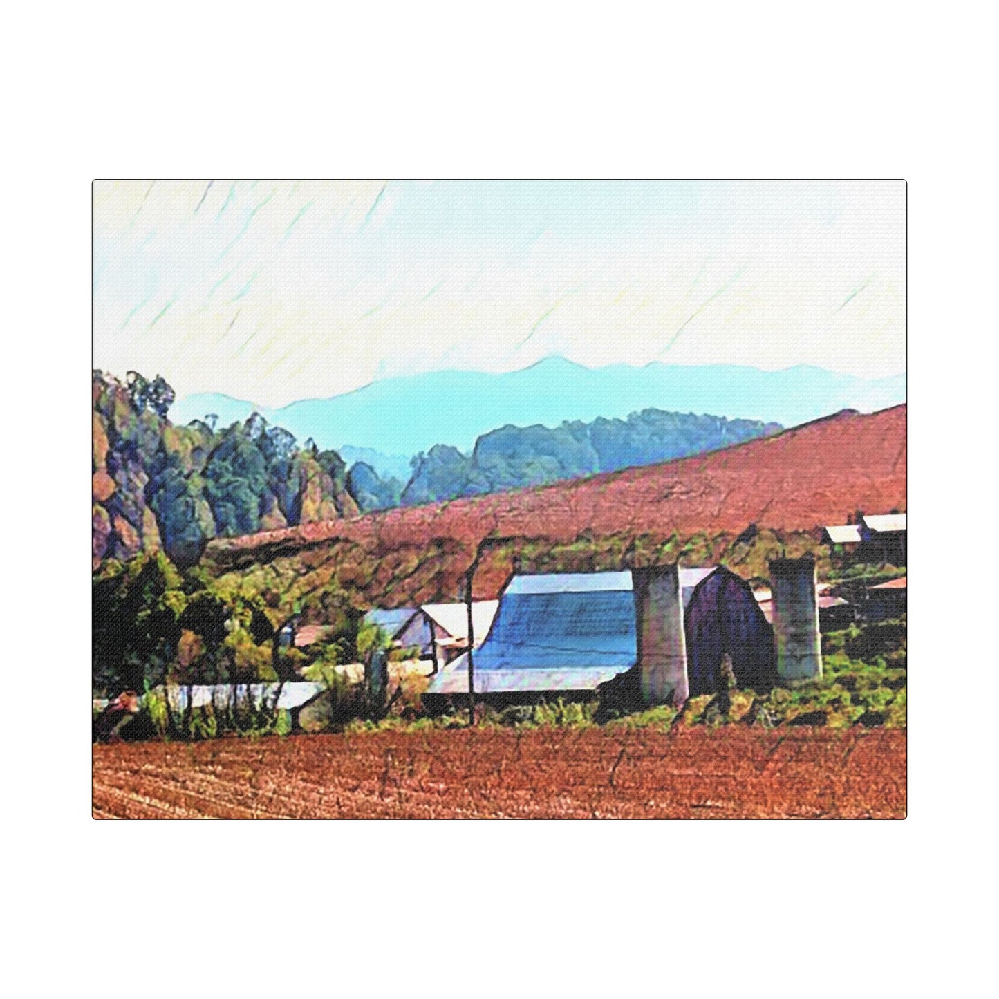 Ashville Mountain Farm - Art- Gallery Wrapped- Satin Stretched Canvas Gallery Wraps - No Frame Needed