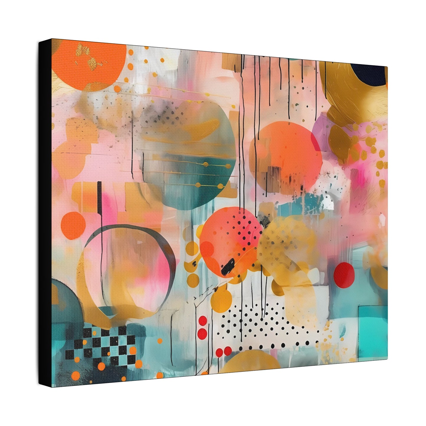 Abstract Designer Art- Gallery Wrapped- Satin Stretched Canvas Gallery Wraps - No Frame Needed