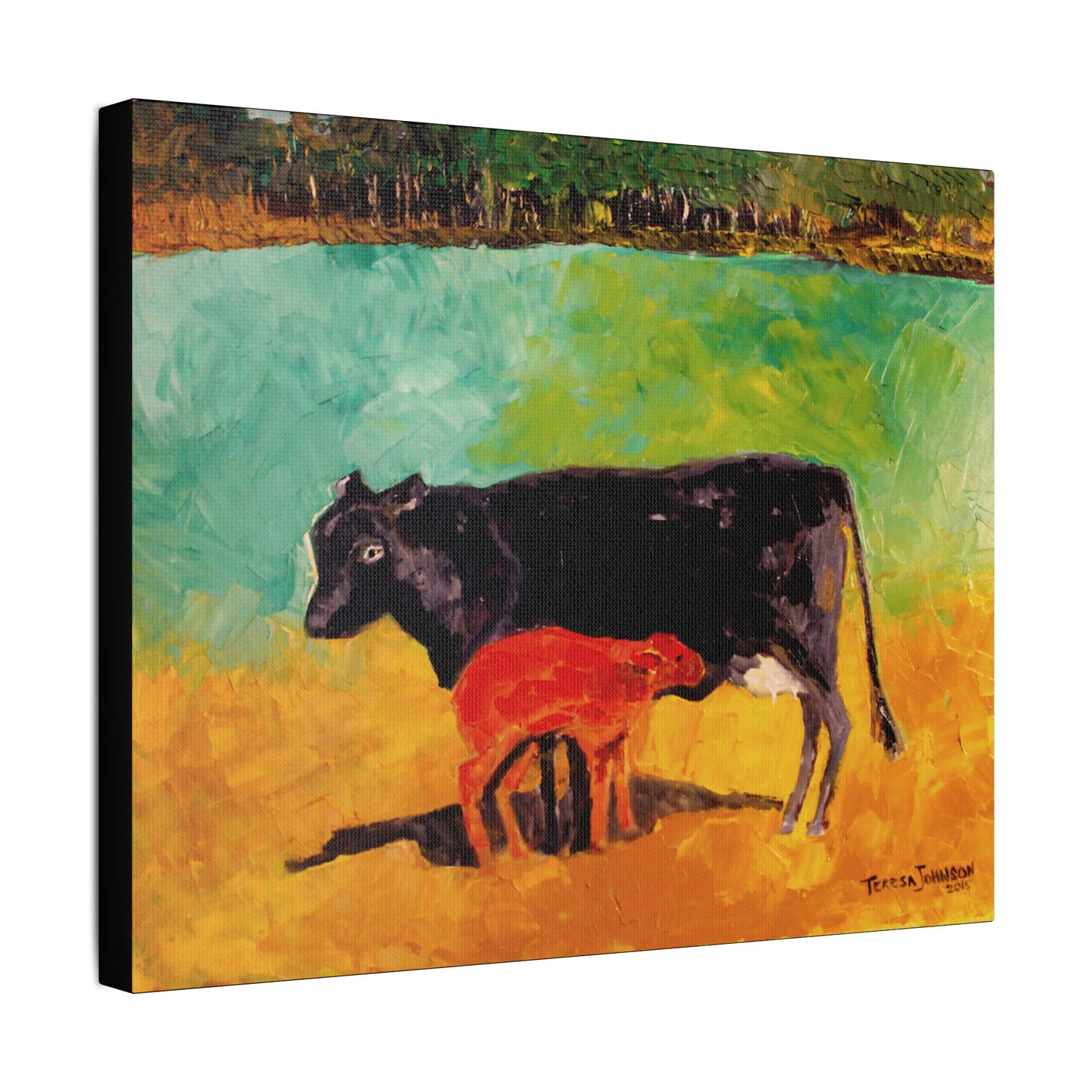 Alison's Calf - Art- Gallery Wrapped- Satin Stretched Canvas Gallery Wraps - No Frame Needed